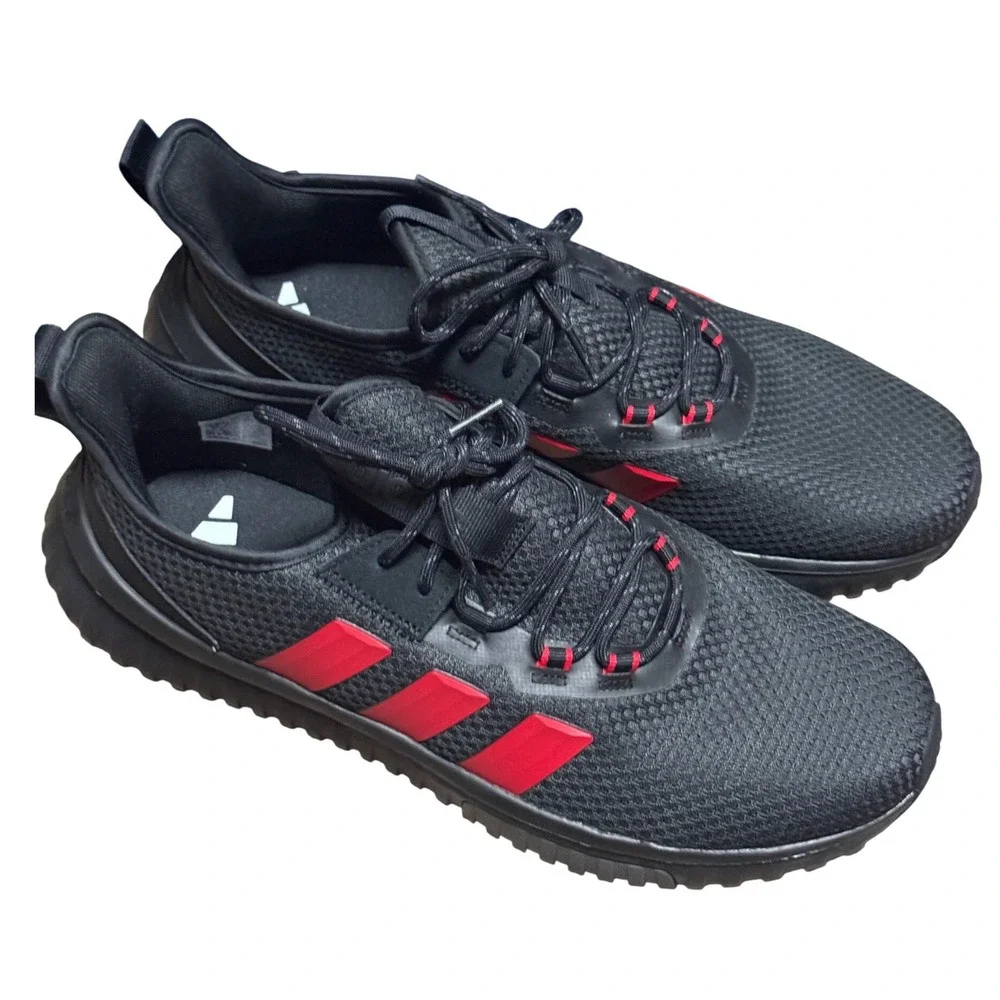 Adidas Kaptir 4.0 Mens Running Shoes Black Solar Red Sneaker Size 11